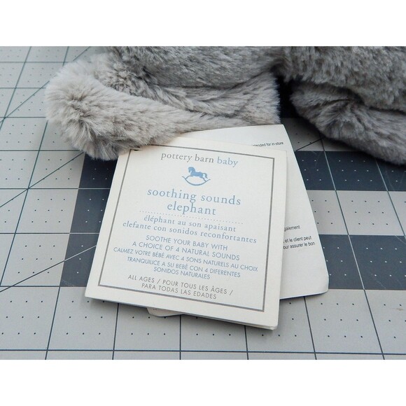 Pottery Barns Kids PBK Baby Soothing Sounds Elephant Plush Gray w/Tags Works - Picture 10 of 13